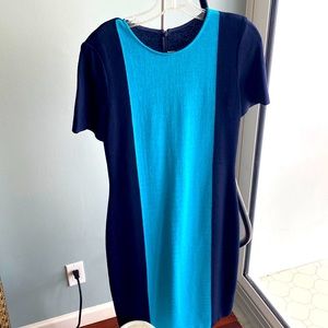 St. John dress navy & teal